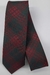 Gravata Semi Slim Xadrez - Preta Fosca com Riscado Vinho - COD: LZ307