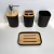 Set Baño 4 Piezas Bambu Jabonera Vaso Organizador Dispenser en internet