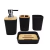 Set Baño 4 Piezas Bambu Jabonera Vaso Organizador Dispenser