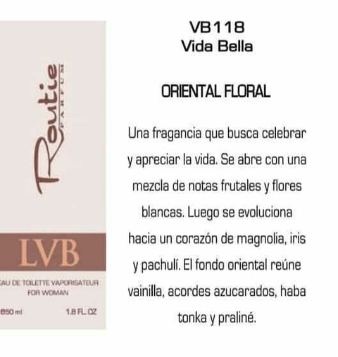 PERFUME LA VIDA ES BELLA x50ml - ROUTIE FEMENINA