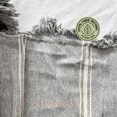 MANTA SALTA - RAYA SEPARADA - GRIS CENIZA/CRUDO (2 mts ancho) - tienda online