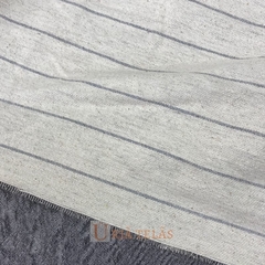 MANTA SALTA - RAYA SIMPLE - CRUDO/GRIS CENIZA (2 mts ancho) - Urja Kuna Telas