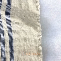 LINO RUSTICO - 5 RAYAS - AZUL MARINO/CRUDO - POSITIVO (2.80mts ancho) en internet