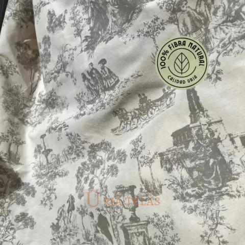 POPLIN - TOILE DE JUI - GRIS (1.60mts)
