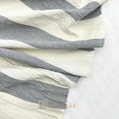 TUSOR DE LINO - RAYA ANCHA - CENIZA-CRUDO (1.40mts ancho)