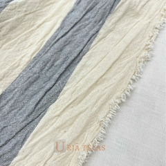 TUSOR DE LINO - RAYA ANCHA - CENIZA-CRUDO (1.40mts ancho) - comprar online