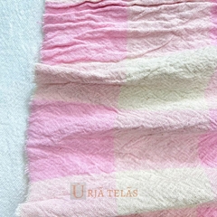 TUSOR DE LINO - CUADRILLE - ROSA BEBE (1.40mts ancho) en internet