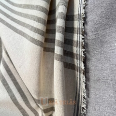 LINO RUSTICO - 5 RAYAS - CRUDO/HABANO- POSITIVO (2.80mts ancho) - tienda online