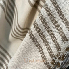 LINO RUSTICO - 5 RAYAS - CRUDO /TOFFEE - POSITIVO (2.80mts ancho)