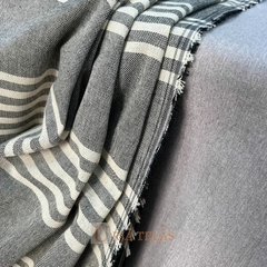 LINO RUSTICO - 5 RAYAS - GRIS LONDRES/CRUDO - NEGATIVO (2.80mts ancho) - comprar online