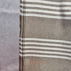 LINO RUSTICO - 5 RAYAS - TOFFEE/CRUDO - NEGATIVO (2.80mts ancho) - Urja Kuna Telas