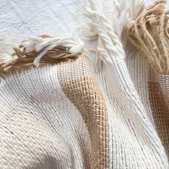 MANTA JUJUY - RAYA ANCHA - ALMENDRA (1,50 mts ancho) - comprar online