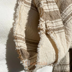 TUSOR DE LINO - RAYA SEPARADA - TOFFEE (2.50mts ancho) - comprar online