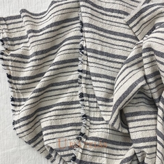 TUSOR DE LINO - MULTI RAYA - GRIS LONDRES (2.50mts ancho)