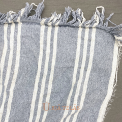 MANTA SALTA - 3 RAYAS - GRIS CENIZA/CRUDO (2 mts ancho) (copia)
