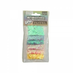 BRILLANTINA HEXÁGONOS PASTELES - comprar online