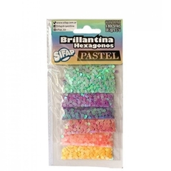 BRILLANTINA HEXÁGONOS PASTELES en internet