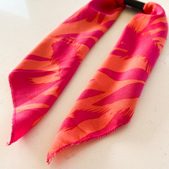 PAÑUELO CHICO - FUCSIA Y NARANJA RAYADO