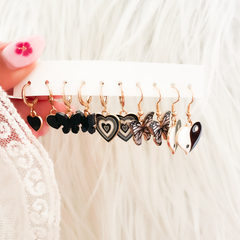 SET ARGOLLAS MALVINA - NEGRO - comprar online
