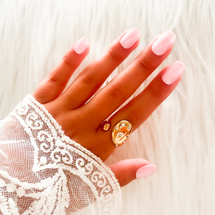 ANILLO GOTA IRREGULAR ANCHA CON STRASS - AD