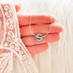 COLLAR CADENA CON INICIAL - ¨S¨ - PLATEADO