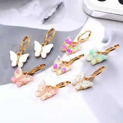 AROS MARIPOSA DORADO - TRANSPARENTE CON DESTELLOS MULTICOLOR - comprar online