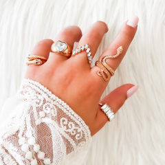 SET ANILLOS WYNN - DORADO Y PLATEADO
