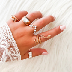 SET ANILLOS WYNN - DORADO Y PLATEADO en internet