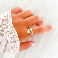 ANILLO CORAZÓN LISO CON PALABRA ¨LOVE¨ - AD - comprar online