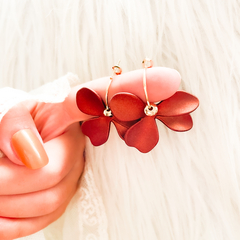 AROS FLORES METALIZADAS - MARRÓN - comprar online