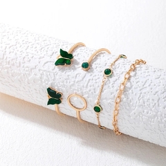 SET PULSERAS GREEN BUTTERFLIES - Anthea Accesorios