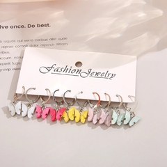 SET AROS MARIPOSA - PLATEADO - Anthea Accesorios