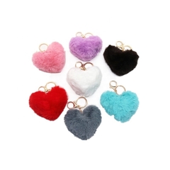 LLAVERO CORAZÓN FLUFFY - GRIS en internet