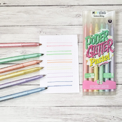 MARCADORES PASTEL CON GLITTER X6