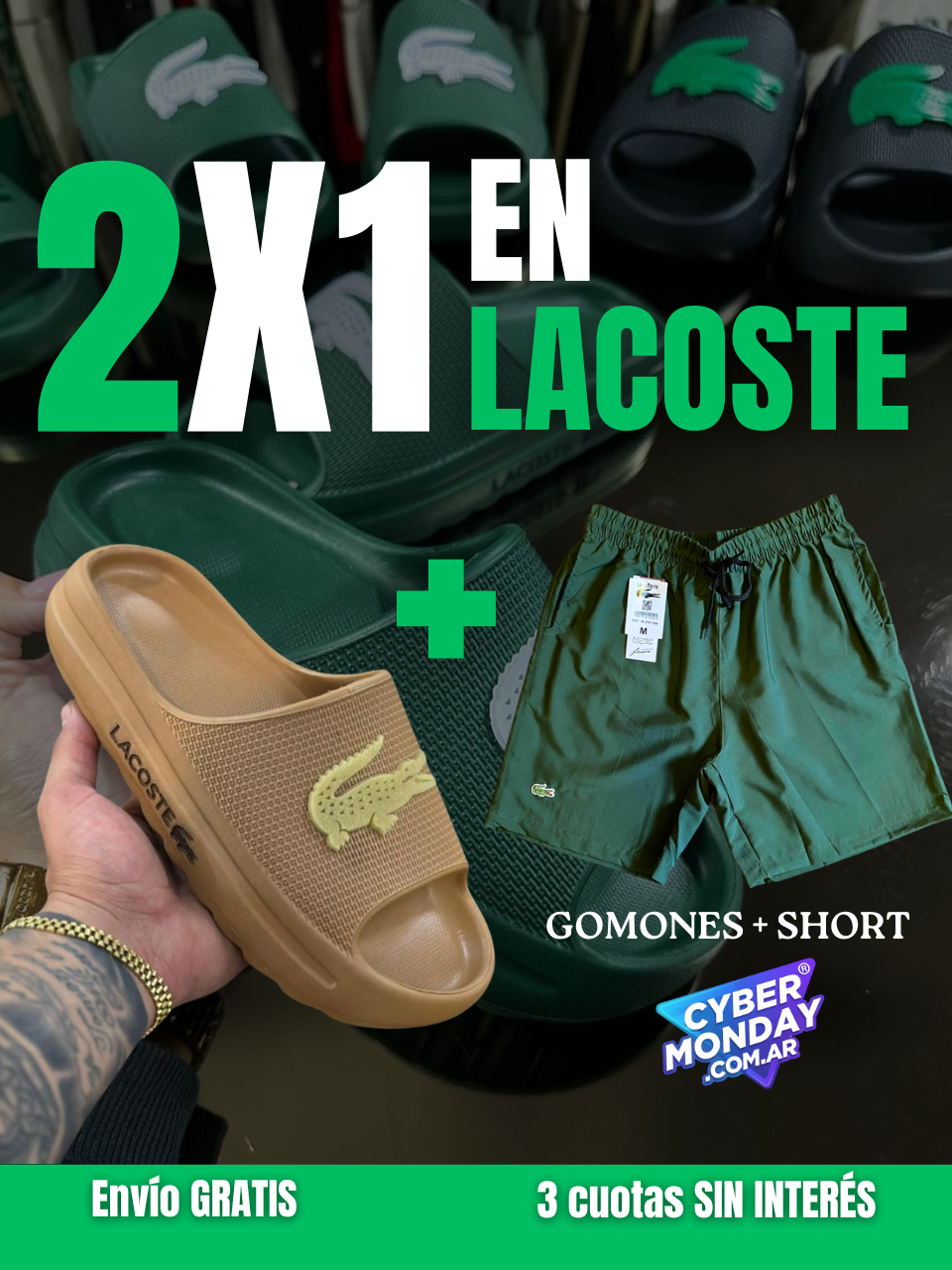 GOMONES LACOSTE ¡ORIGINALES! + SHORT LACOSTE DE REGALO ¡OFERTA POR TIEMPO LIMITADO!